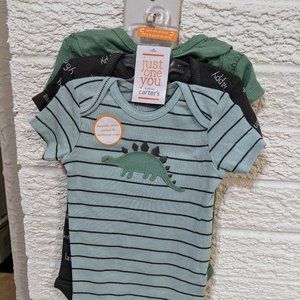 NWT Carter's 3 piece dinosaur onesie set